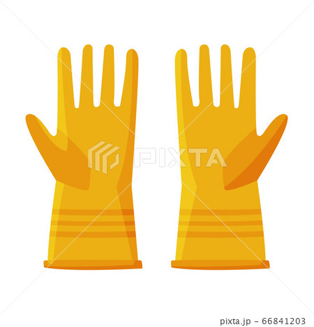 Pair of Orange Rubber Gloves, Garden Equipment Flat Style Vector Illustration on White Background Pair of Orange Rubber Gloves, Garden Equipment Flat Style Vector Illustration on White Background 66841203