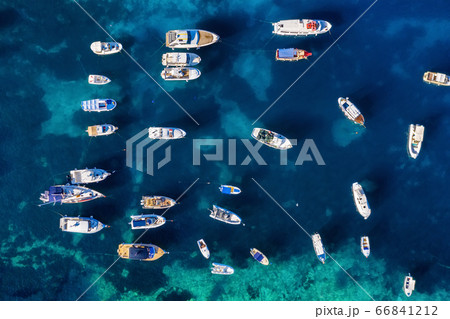 Croatia. Aerial view at the cruise ship at the day time. Adventure and travel. 66841212