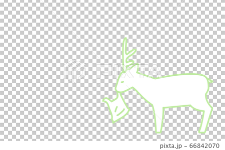 Illustration of a wild deer eating a plastic bag 66842070