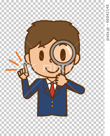 Student student boy boy male magnifying glass... - Stock Illustration ...