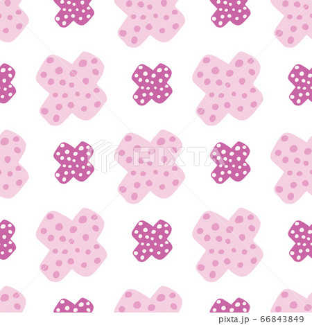 Hand drawn pink cross seamless pattern on white Hand drawn pink cross seamless pattern on white 66843849