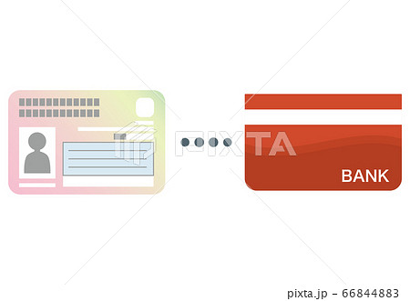 銀行通帳とマイナンバーカードの紐付けイメージ 銀行通帳とマイナンバーカードの紐付けイメージ 66844883