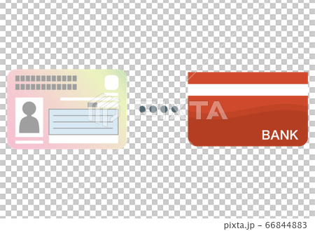 銀行通帳とマイナンバーカードの紐付けイメージ 銀行通帳とマイナンバーカードの紐付けイメージ 66844883