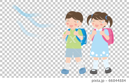 マスクを外して涼しい表情の小学生 マスクを外して涼しい表情の小学生 66844884