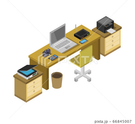 isometric office desk 66845007