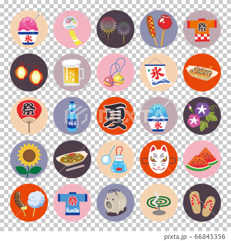 Summer icon illustration set 66845356