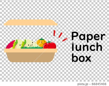 紙製弁当箱入りテイクアウト 顔つき 紙製弁当箱入りテイクアウト 顔つき 66845408