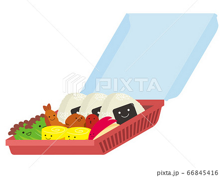 使い捨てフードパック入りお弁当　顔つき 66845416