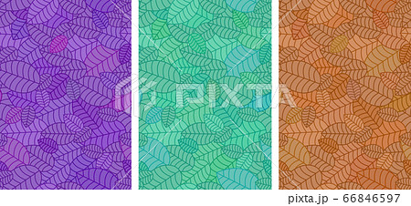 Seamless linear leaves pattern. Vertical plant vector. 66846597