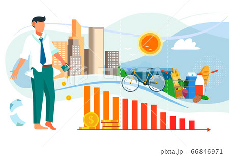 Falling Income Of The Working Population のイラスト素材