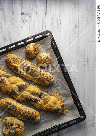 still life of homemade buns and rolls 66847396