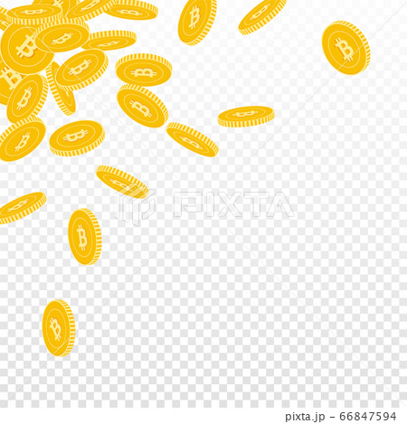Bitcoin, internet currency coins falling. Scattere 66847594