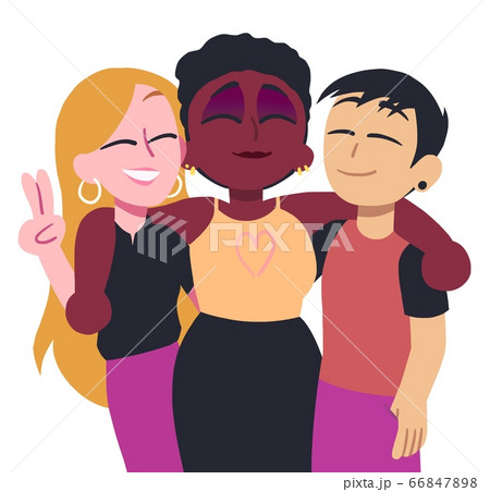 People of different races hugging. Peace and equality for all. Diversity. Version 2 66847898