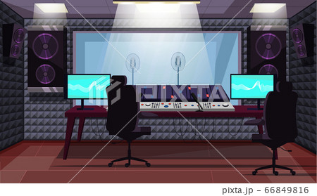 Empty sound recording studio with prof equipment Empty sound recording studio with prof equipment 66849816