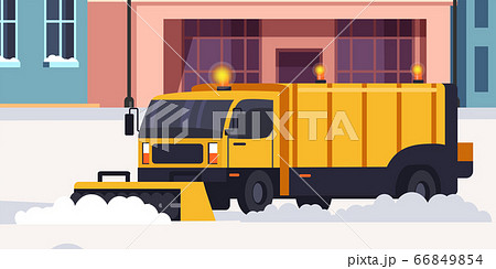 Snow removal street and road process in winter 66849854