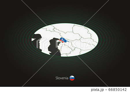 Slovenia map in dark color, oval map with Slovenia map in dark color, oval map with 66850142