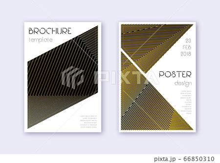 Triangle cover design template set. Gold abstract Triangle cover design template set. Gold abstract 66850310