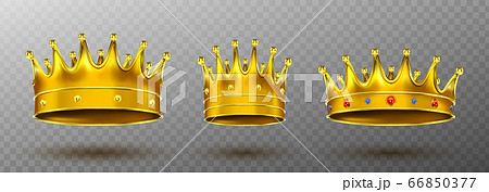 Golden crowns for king or queen monarchy symbol Golden crowns for king or queen monarchy symbol 66850377