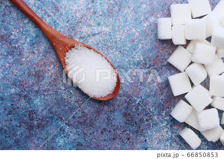 high angle view of sugar cubes on table  66850853
