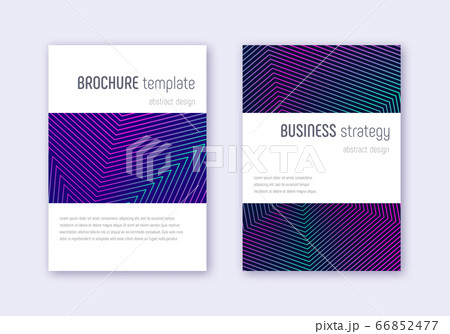 Minimalistic cover design template set. Neon abstr 66852477