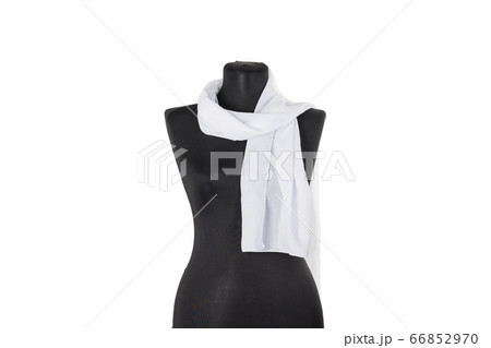 Scarf, shawl on a black mannequin. Isolated 66852970