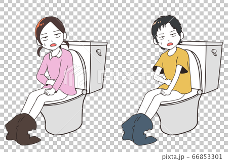 トイレでゲッソリする子供 トイレでゲッソリする子供 66853301