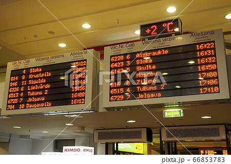 ラトビア・リガ中央駅 発車標 発車案内板 Riga Railway Station, Latvia ラトビア・リガ中央駅 発車標 発車案内板 Riga Railway Station, Latvia 66853783