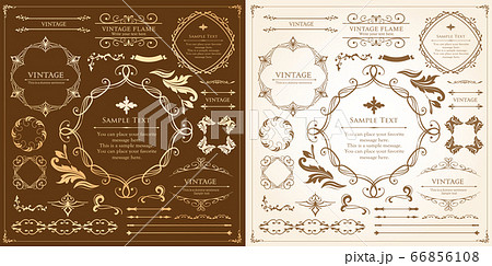 植物モチーフ ウエディング フレーム デコレーション アンティーク ビンテージ ガーリー 高級感のイラスト素材