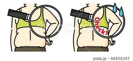 肥満の女性の二の腕と背中-クローズアップ 肥満の女性の二の腕と背中-クローズアップ 66856297