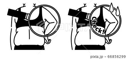 肥満の女性の二の腕と背中-クローズアップ-黒 66856299