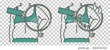 肥満の女性の二の腕と背中-クローズアップ-2色 66856302