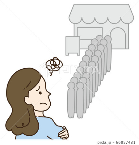 行列を嫌がる女性 行列を嫌がる女性 66857431