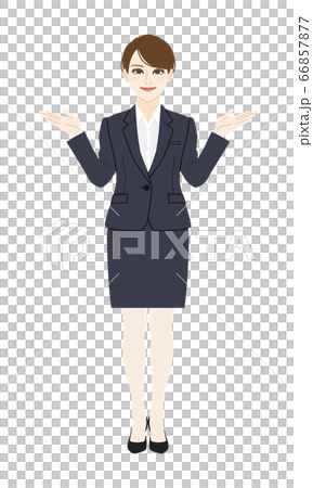 スーツを着た女性の全身イラストのイラスト素材