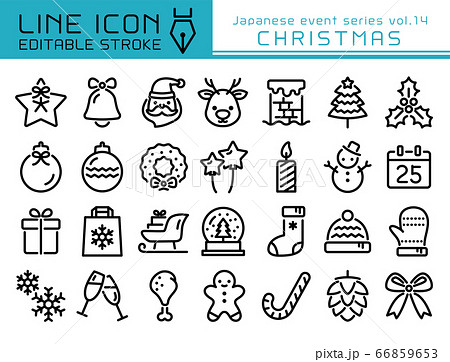 ラインアイコン 日本のイベントシリーズvol 14 クリスマスのイラスト素材