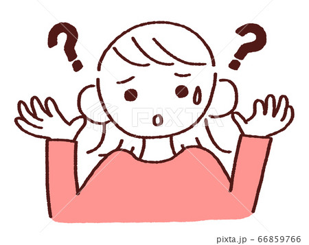 両手をあげて困った顔をする若い女性 66859766