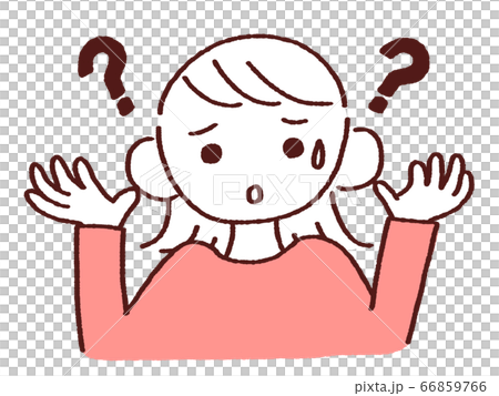 両手をあげて困った顔をする若い女性 66859766