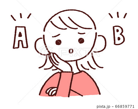 選択肢イメージ 不安な顔の若い女性 選択肢イメージ 不安な顔の若い女性 66859771