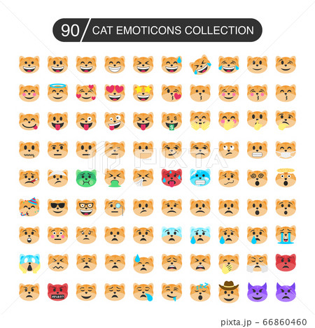 Cat emoticons collection. Flat design.  66860460