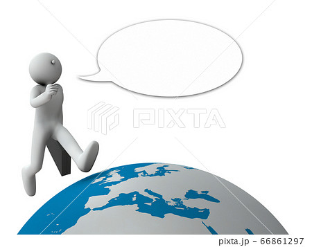 世界中を飛び回るアクティブな営業マン。3Dレンダリング 66861297