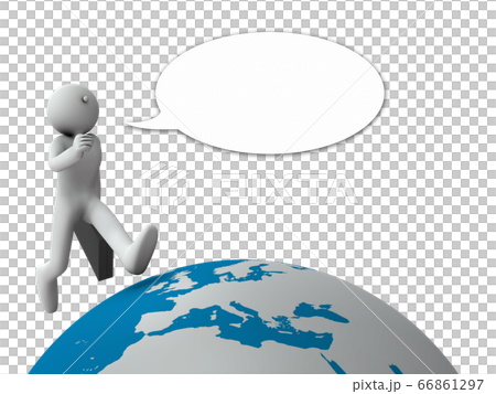 活躍的推銷員，周遊世界。 3D渲染 66861297