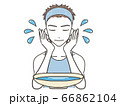 美容 水で顔を洗う男性 美容 水で顔を洗う男性 66862104