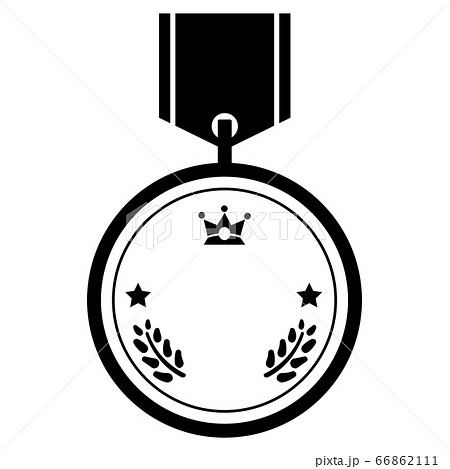 勲章のようなメダル モノクロ のイラスト素材