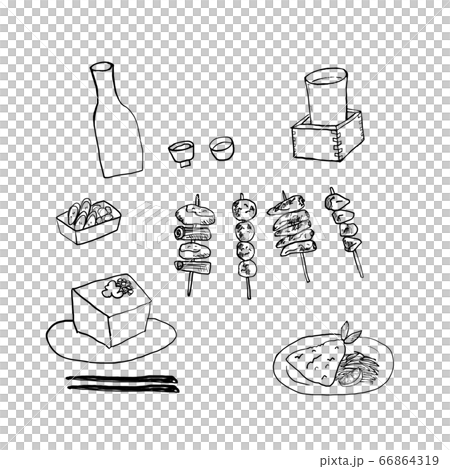 日本酒とおつまみのセット 66864319