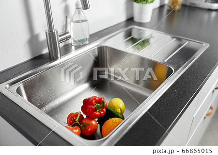 fruits and vegetables in kitchen sink fruits and vegetables in kitchen sink 66865015