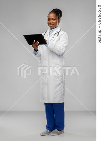 african american female doctor with tablet pc 66866550