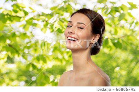 beautiful young woman with bare shoulder beautiful young woman with bare shoulder 66866745