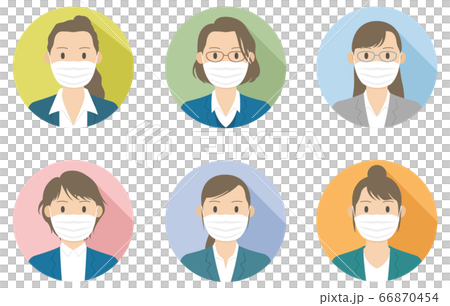 人形圖標_戴著口罩_商業_女人06 人形圖標_戴著口罩_商業_女人06 66870454