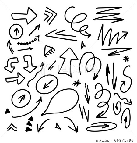 Set of hand drawn infographic elements arrows 66871796