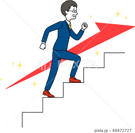 階段を登るビジネスマンのイラスト素材