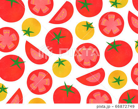 手描き風 ポップなトマト模様の壁紙のイラスト素材